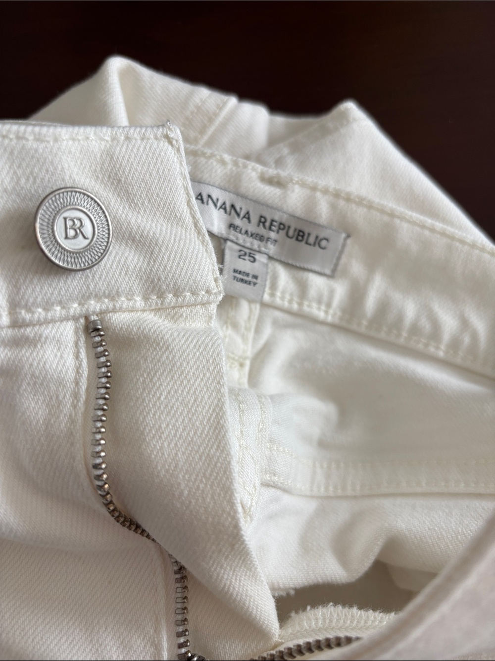 Banana Republic White Relaxed-Fit Jeans